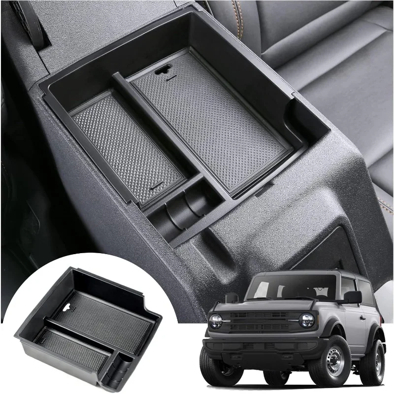 Taca organizacyjna konsoli środkowej do Ford Bronco Akcesoria 2024 2023 2022 2021, schowek na podłokietnik pasuje do Bronco 2/4 drzwi