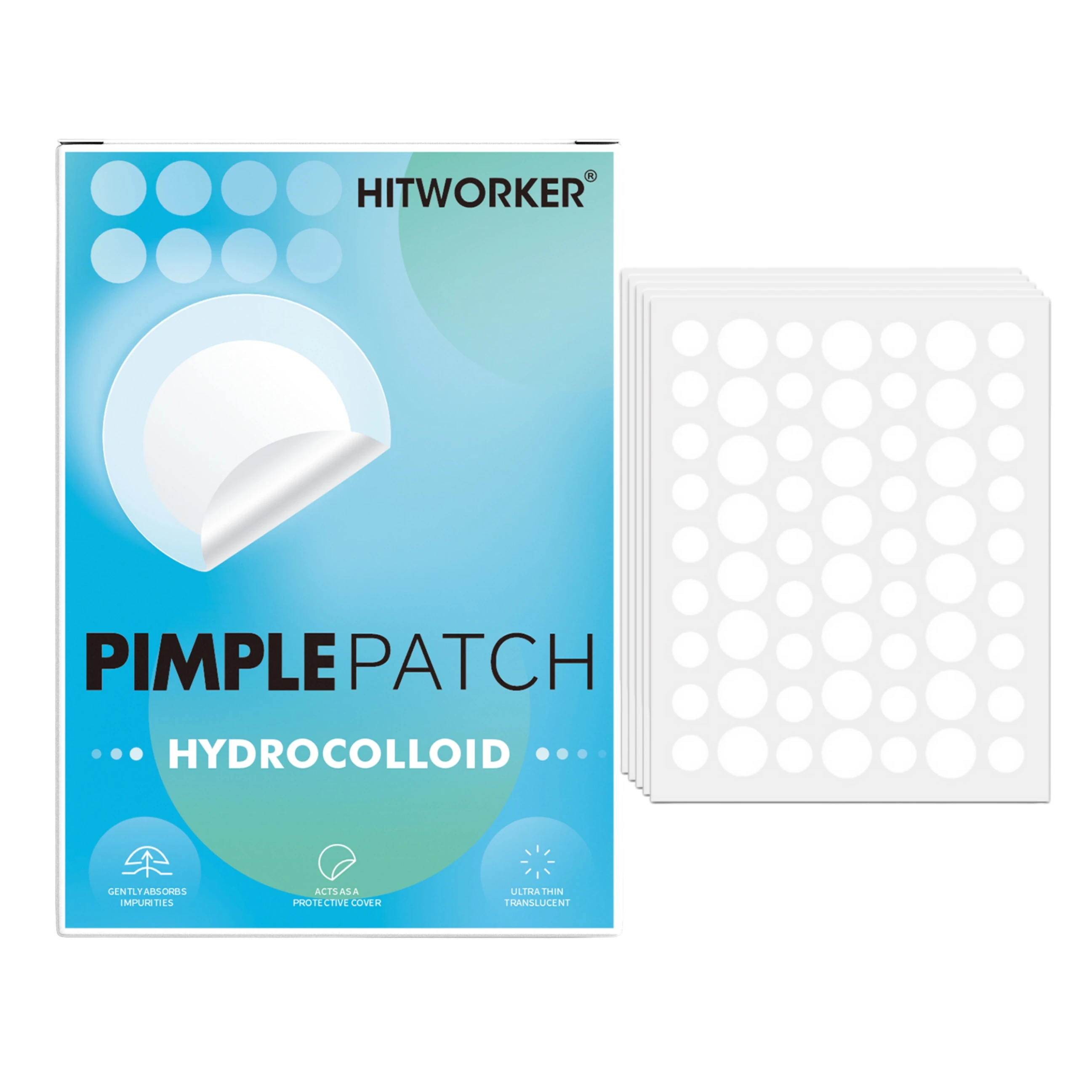 300 قطعة من رقعة البثور الغروانية المائية مع شجرة الشاي والزيت العطري تتضمن بقع حب الشباب لتقليل المسام للبشرة الواضحة