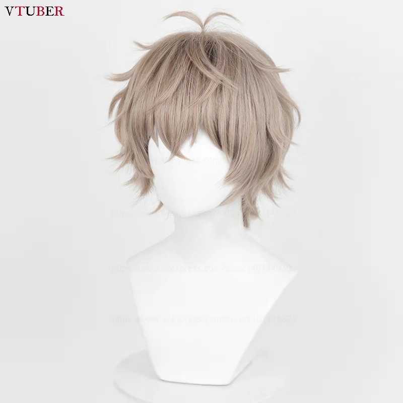 Hoge Kwaliteit Choji Tomiyama Cosplay Pruik Windbreker Cosplay Kort Licht Linnen Hittebestendig Synthetisch Haar Anime Pruiken + Wigcap