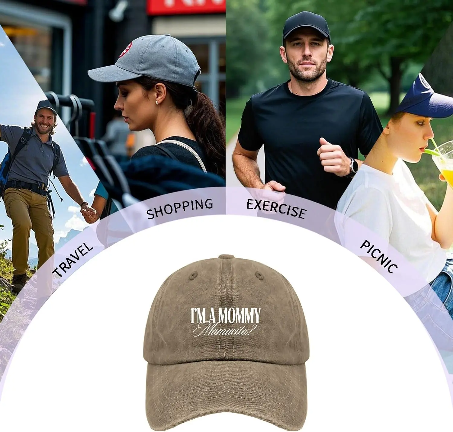 I'm A Mommy Mamacita Sombreros para hombres Gorra de béisbol desgastada lavada fresca