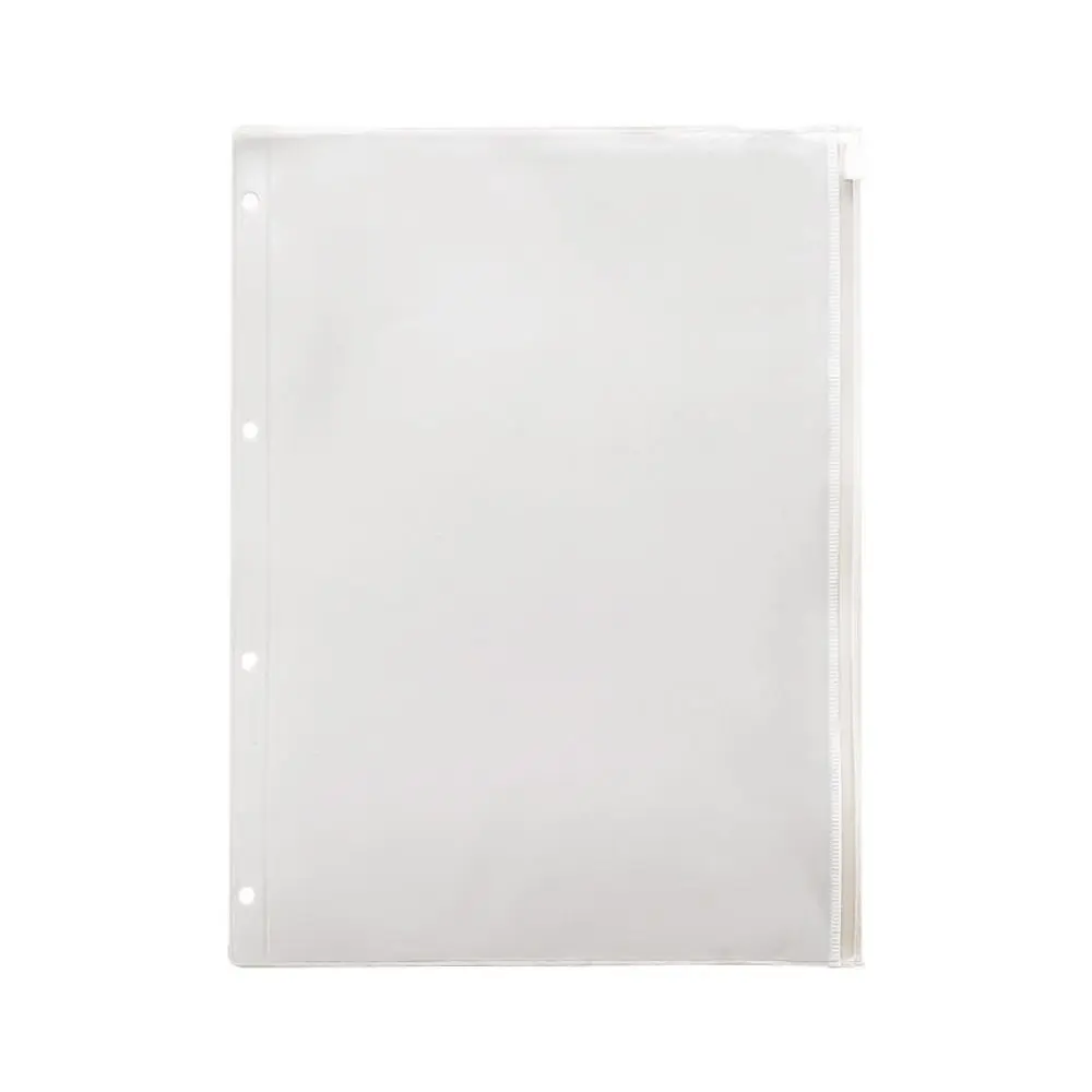 Borsa interna per notebook a fogli mobili in PVC satinato A4/A5/A6/A7/B5 Tasche portaoggetti per raccoglitori Borsa impermeabile con cerniera a fogli mobili Studenti