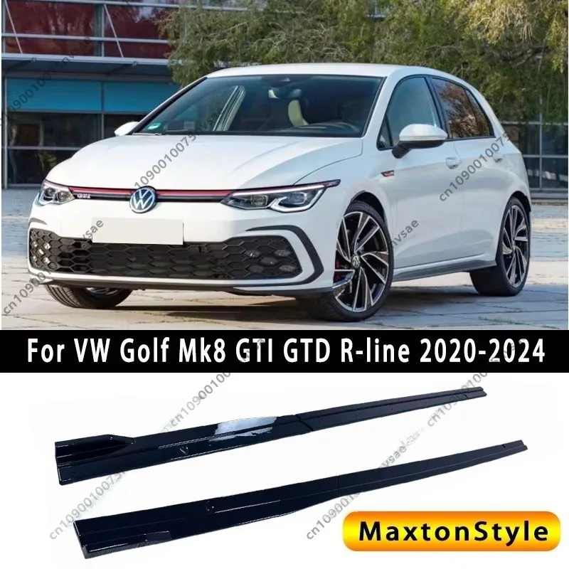 

MAXTON Style Side Skirts For VW Golf MK8 GTI GTD R-Line 2020-2024 4pcs Car Side Lip Canards Guard Protector Spoiler Tuning