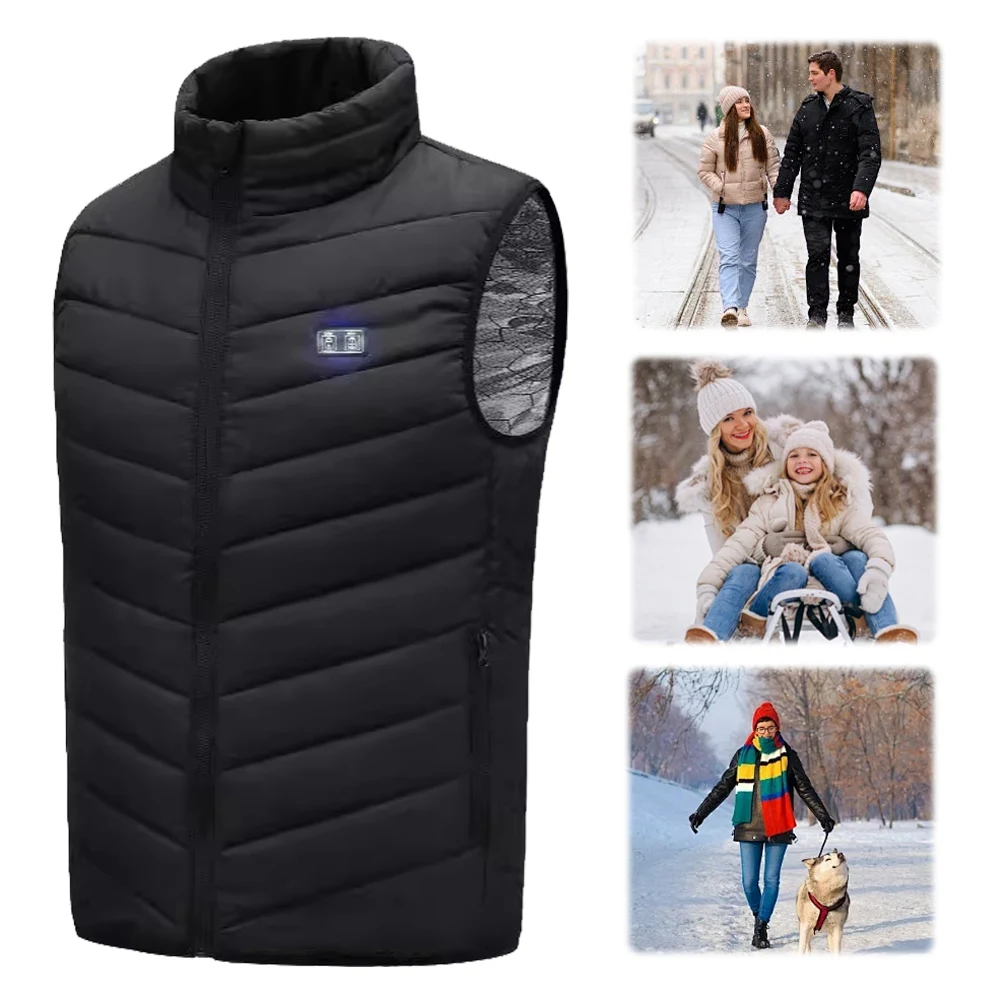 USB Heated Vest Winter Outdoor Warm Vest Electric Heating Thermal Warm Clothes for Men and Women Outdoor Skiing Hiking