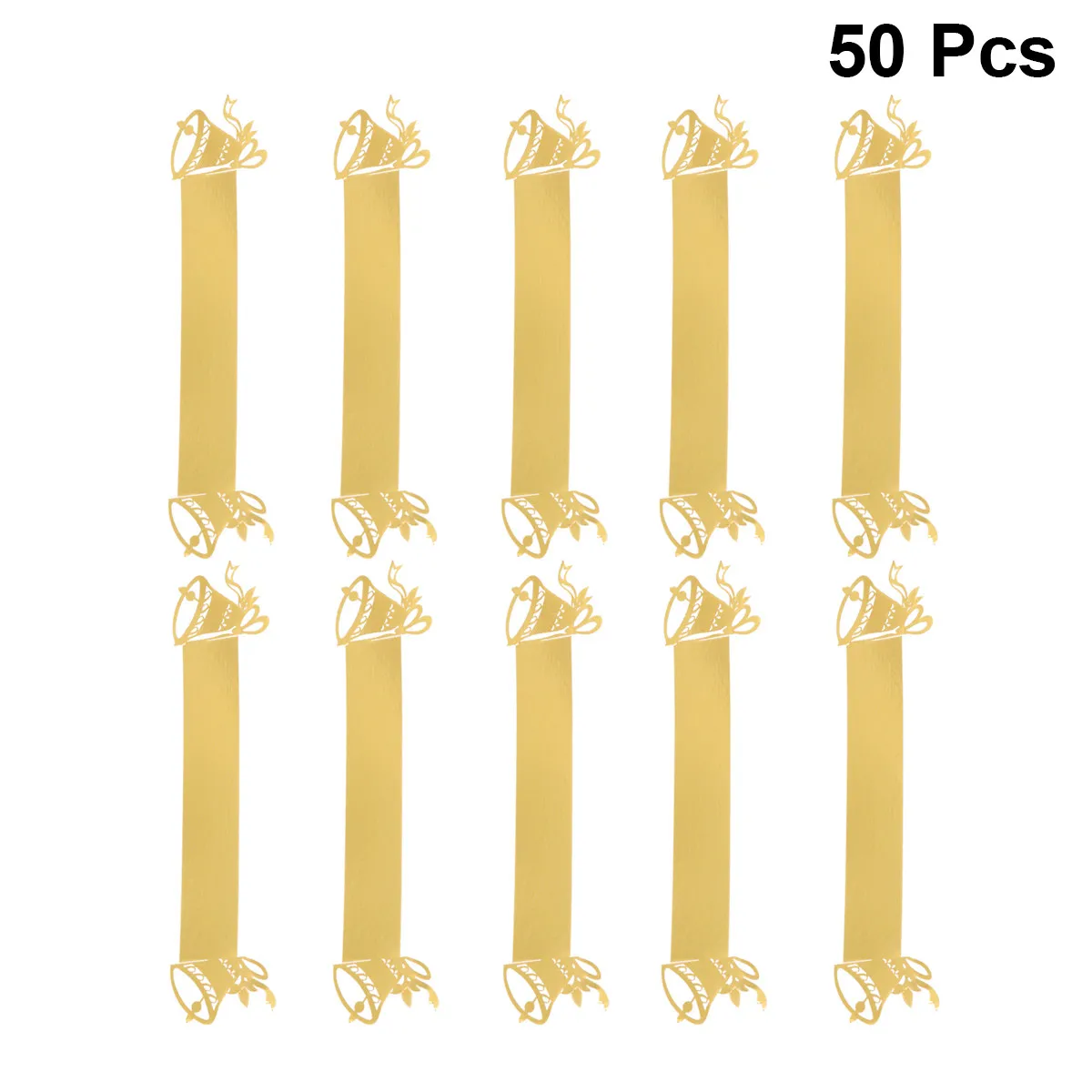 50Pcs Premium Paper Napkin Rings with Exquisite Christmas Bell Texture for High-End Restaurant Hotel Napkin Decoration Serviette