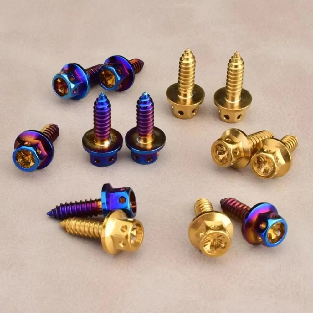 High Quality M4 M5 Self Tapping Screw 304 Stainless Steel Gold/Burnt Blue Hex Head Screws Motorcycle Screws Motorcycle