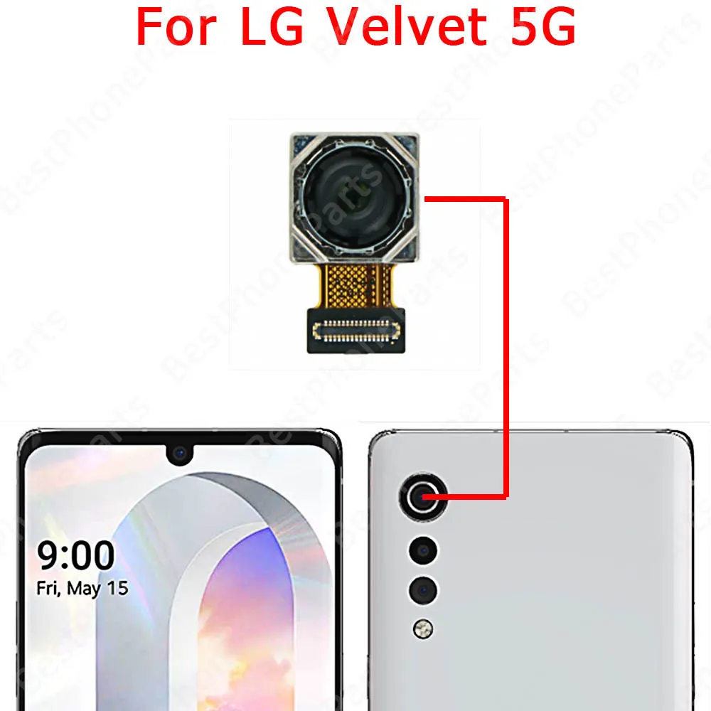 Selfie Big Backside Back View Front Camera Module For LG V20 V30 V50 V60 Velvet 5G Facing Rear Camera Spare Parts