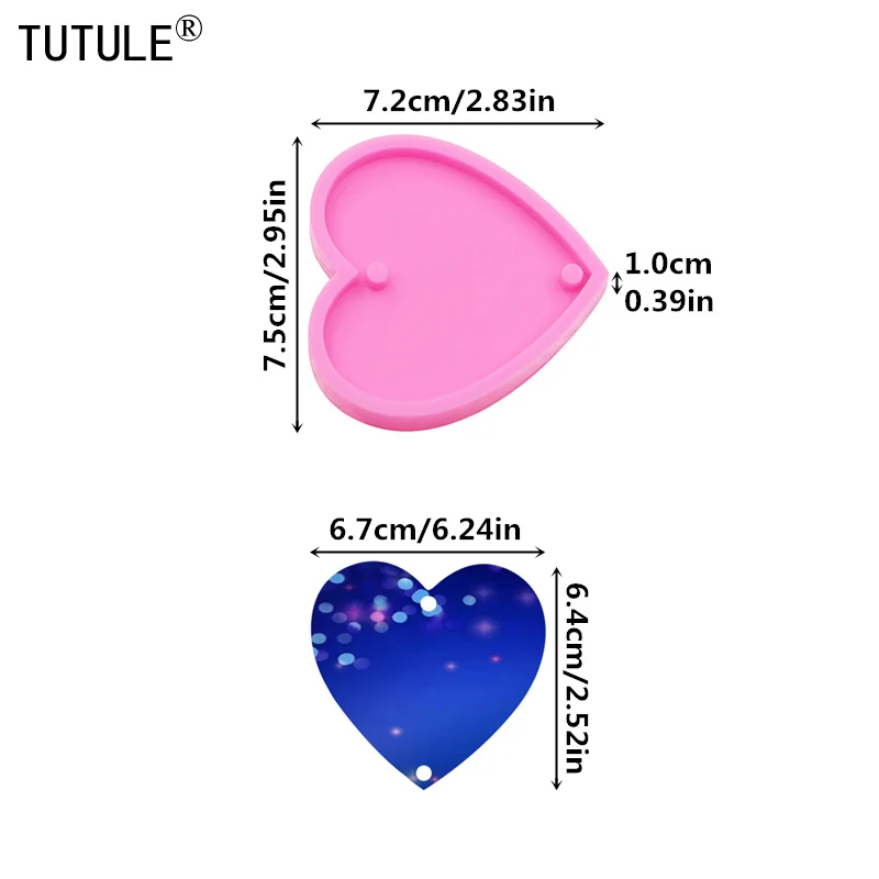 Crystal Drip Car Plate Pendant Mould Mirror Love Plate DIY Clay epoxy resin Accessories Silicone Moulds cake Chocolate Mold