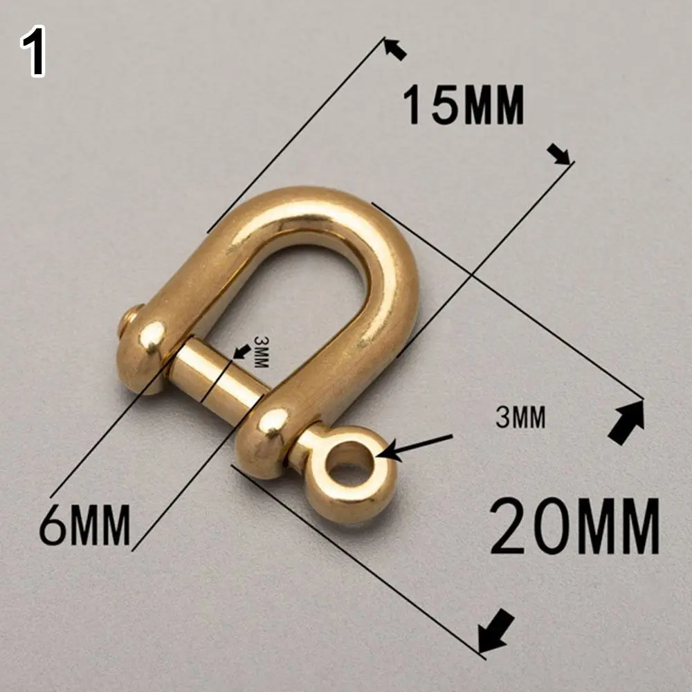 Outdoor Screw Joint Connector Bracelet Buckle Keychain Hook Solid Carabiner Key Ring D Bow Staples