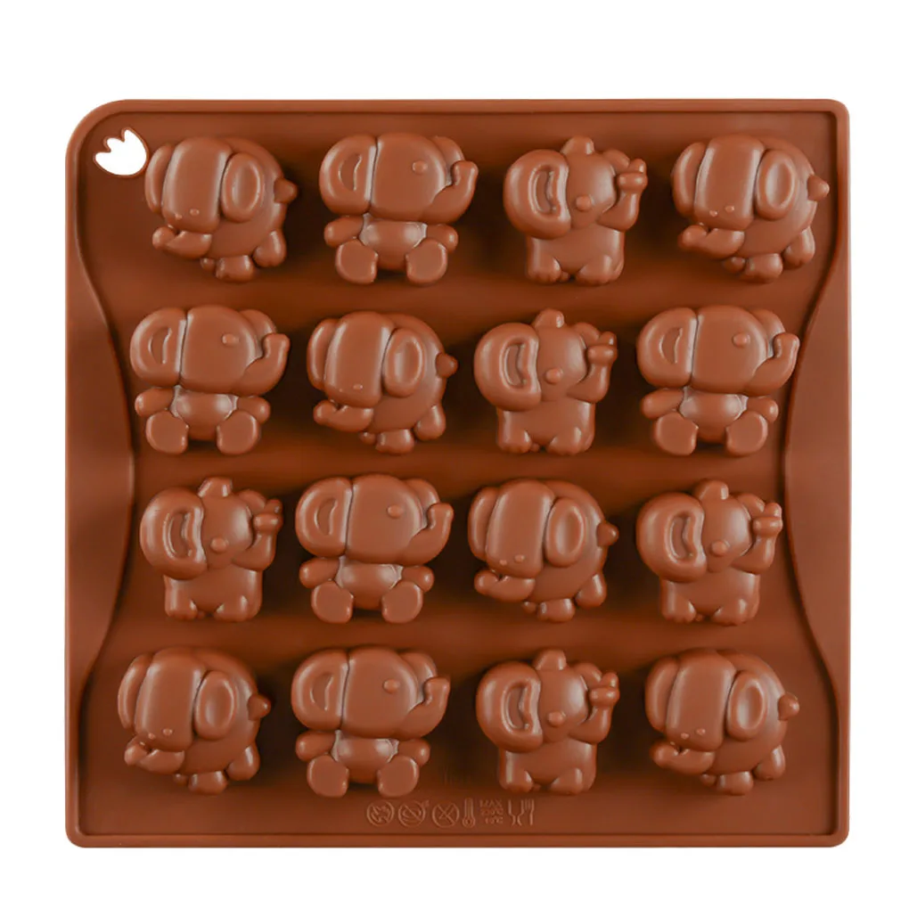 16 Cavity Gummy Cartoon Animal Ice Cube Cake Mould Silicone Pudding Baking Candy Cookies Mold