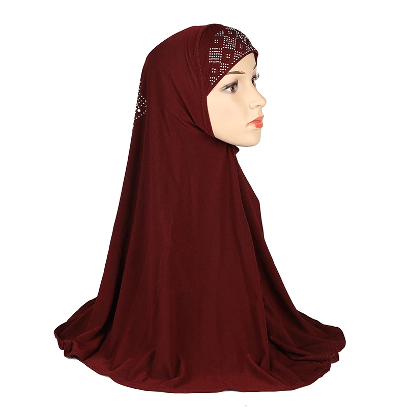 H108 Adults medium size 70*70cm pray hijab muslim hijab scarf islamic headscarf hat armia pull on headwrap