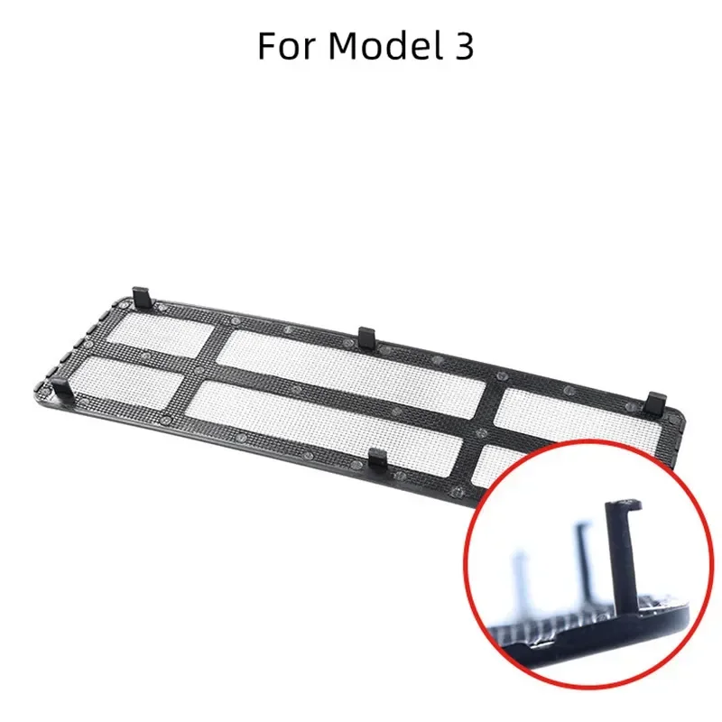 Tampa protetora de entrada de ar para Tesla Model 3 Y, rede à prova de insetos, grade de entrada de ar condicionado frontal, acessórios limpos do carro, 2023