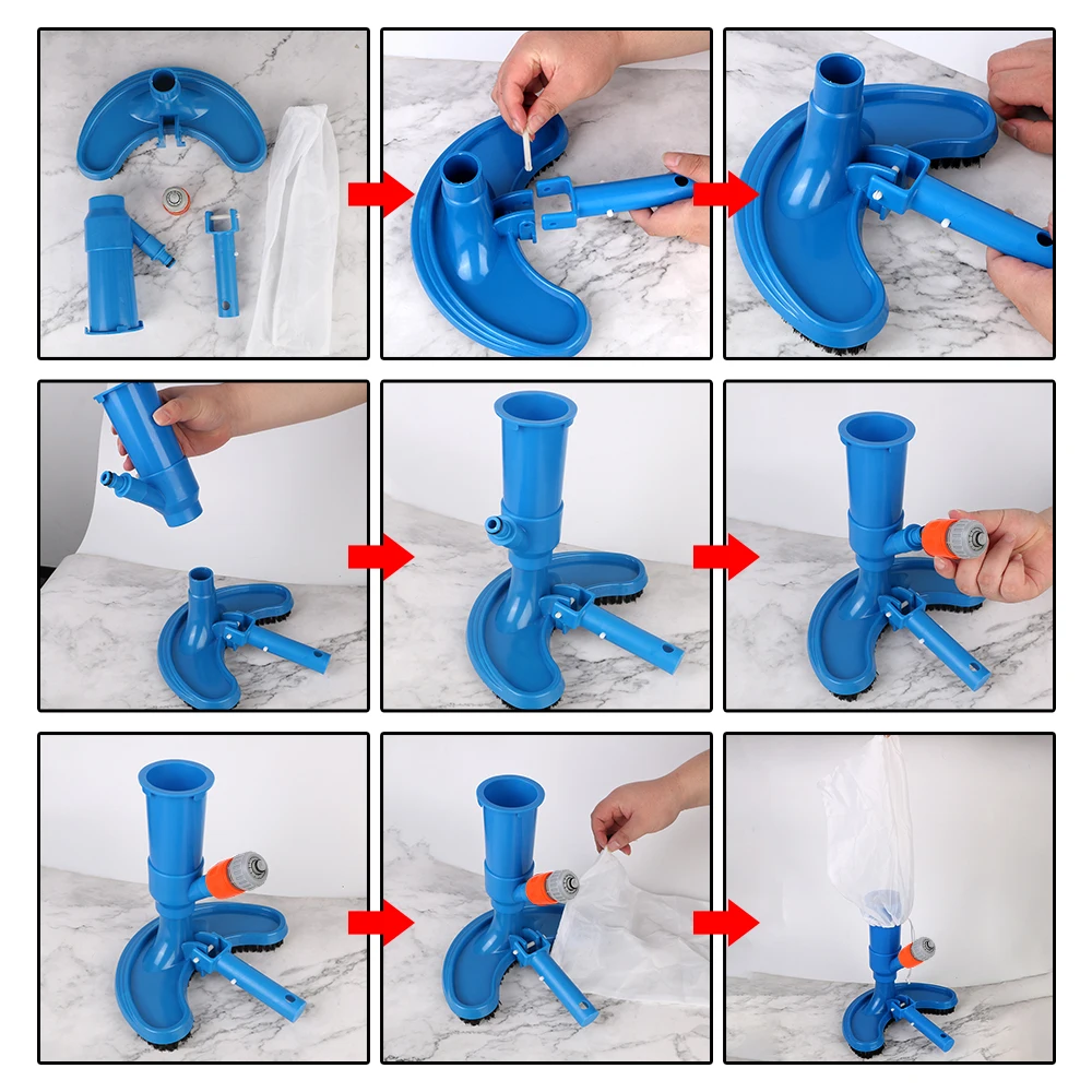 Saugkopf Reinigung Desinfizieren Werkzeug Teich Brunnen Schwimmbad Staubsauger EU/US Tragbare Staubsauger Pinsel