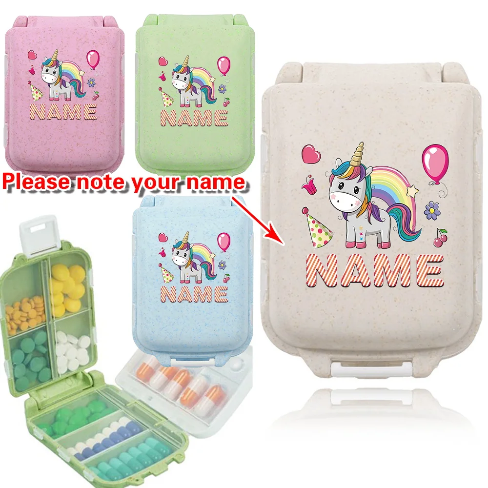 

Personalized Customized Name Mini Medicine Pills Case Medicine Box Portable Medicine Dustproof Pill Box Moisture-proof 8 Grids