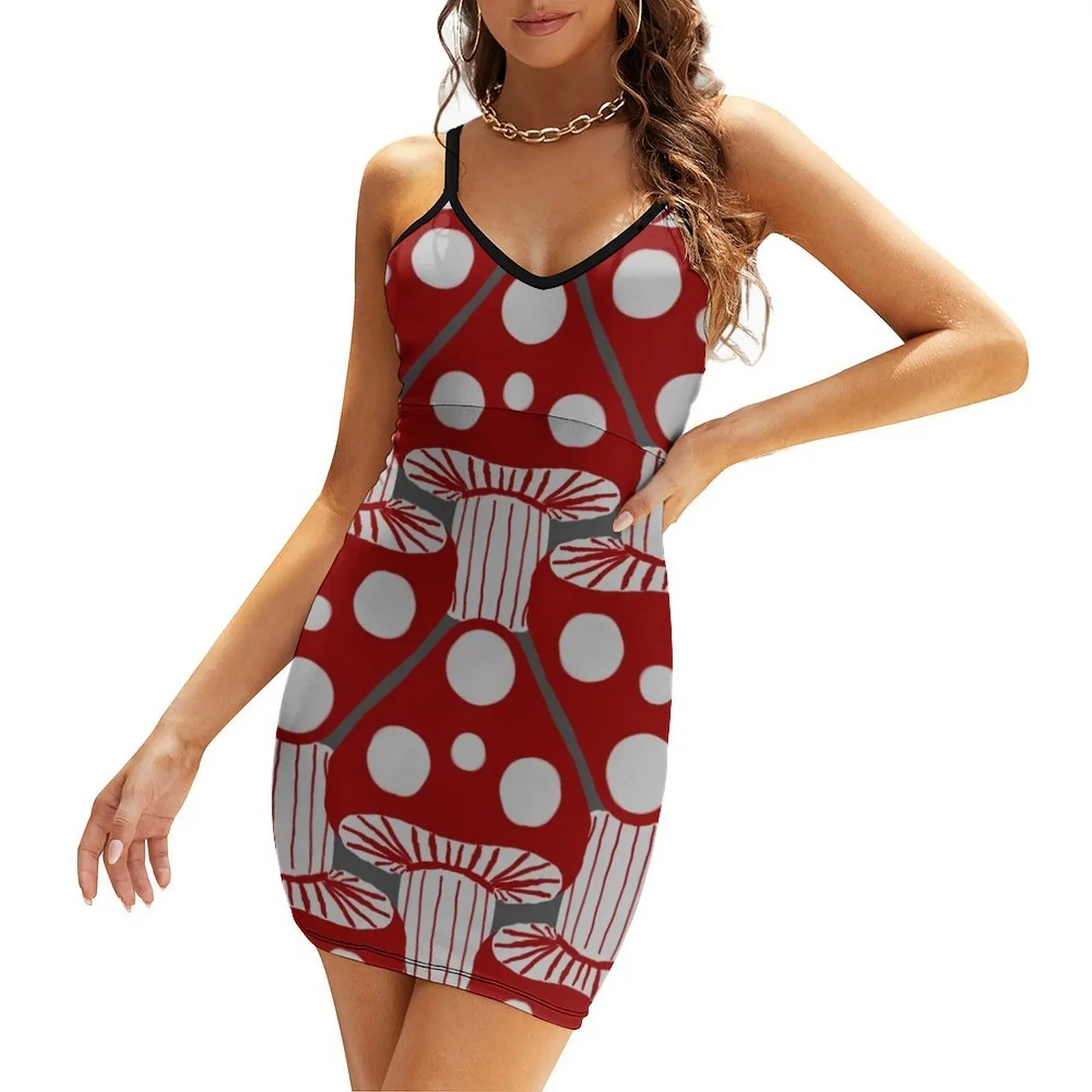 

Red and white Toadstools Sling Dress women formal occasion dresses african dresses for woman beach outfits for women