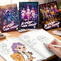 Kpop Demon Hunters Coloring Book Anime Character Rumi Mira Zoey Cute Line Drawing Tracing Sketch Copying Picture Book Kids Gifts