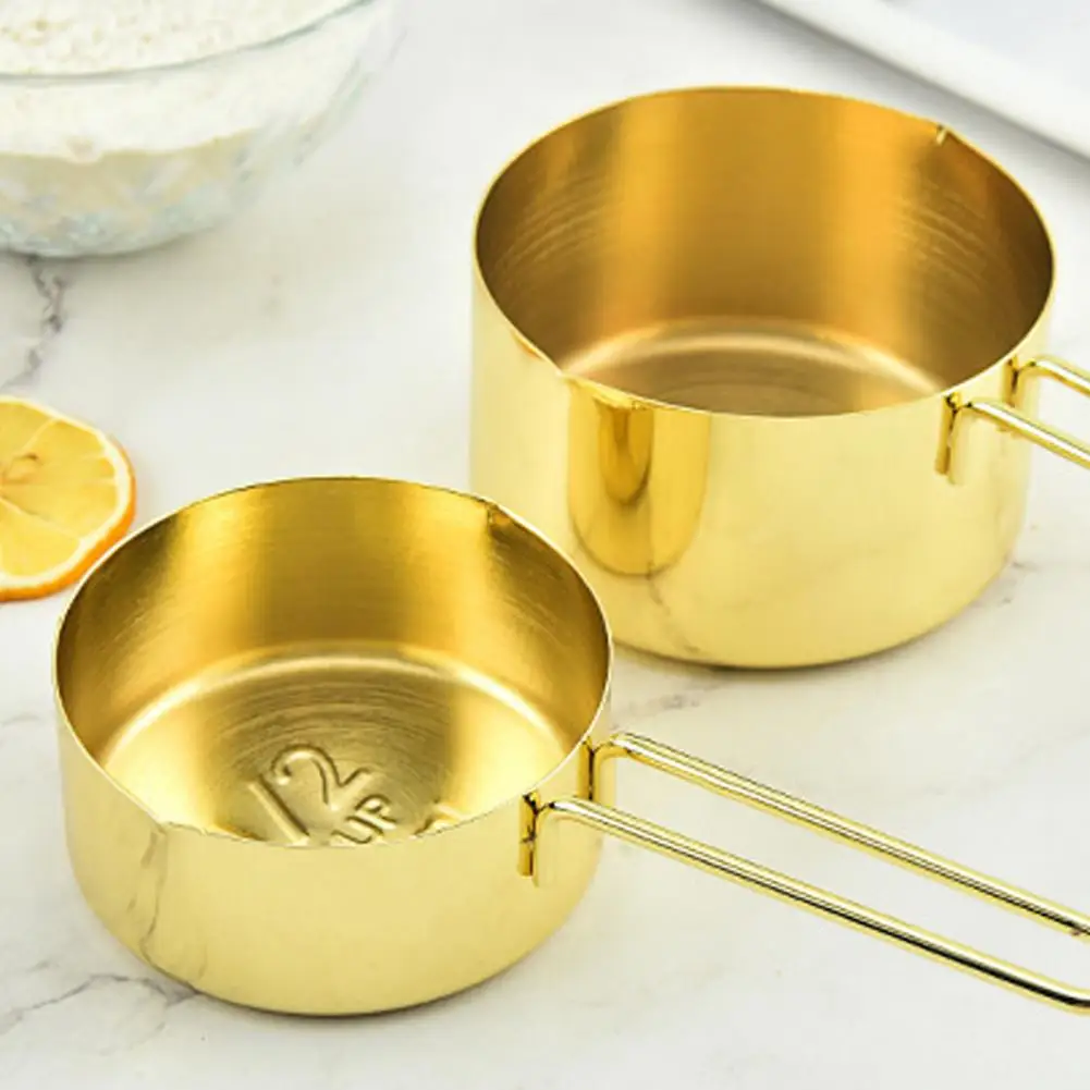 Luxury Kitchen Accessories Stainless Steel Measuring Cups Spoons Set Ergonomic Handle Kitchen Gadgets Dishwasher Safe Cooking