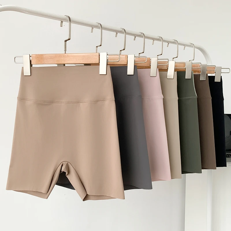 New women's three inch shark yoga shorts anti slip safety shorts tummy control butt lift summer base layer pants for daily