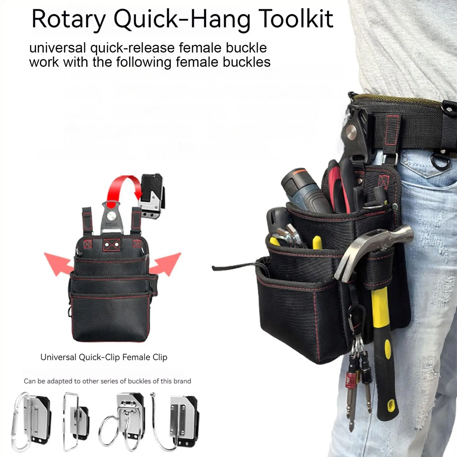 أداة حزام 3-Layer مقاوم للماء أكسفورد حزمة فاني حامل أداة حزام الحقائب للكهربائي البناء العمل حديقة النجار #3