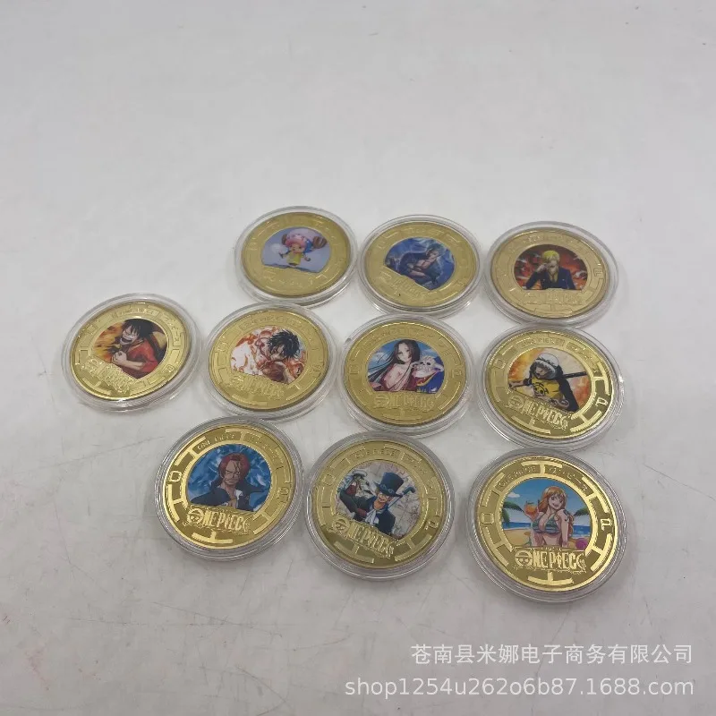 More than 10 commemorative coins, such as One Piece Luffy Sauron, gold-plated die-casting sticker badge collection gifts.