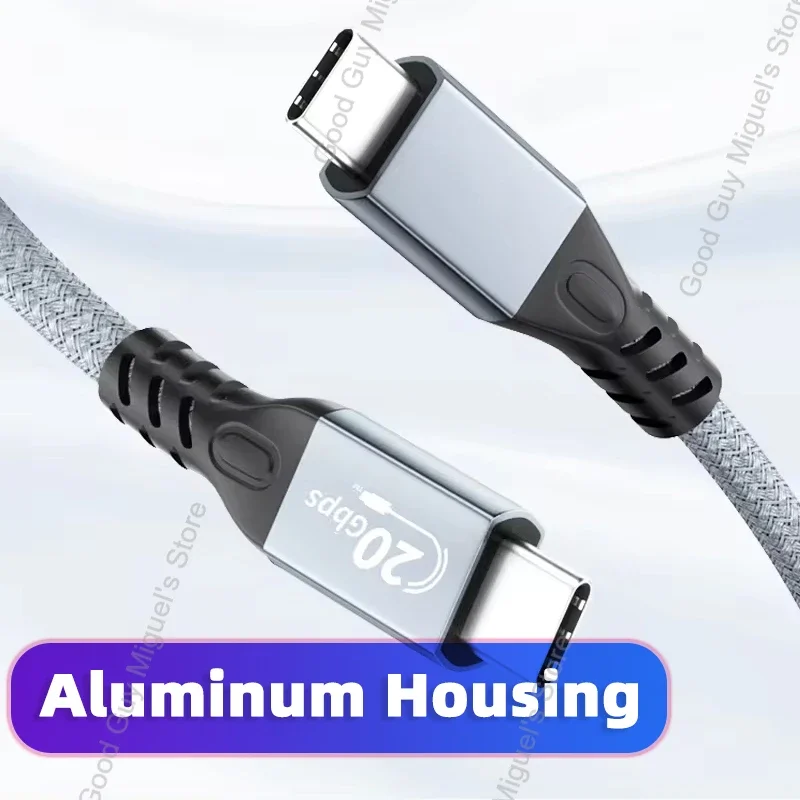 USB 3.2 20Gbps USB C to USB C Data Cable Type C 100W Fast Charge Short Cord Braided Wire for Xiaomi Huawei MacBook Pixel