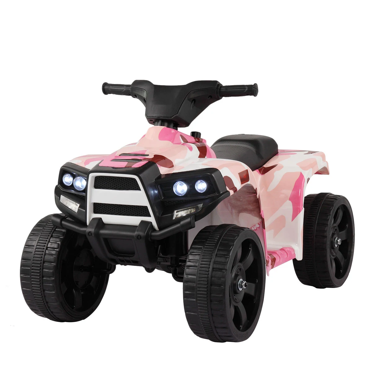 Coche eléctrico ATV para niños, vehículo de juguete, color rosa y negro