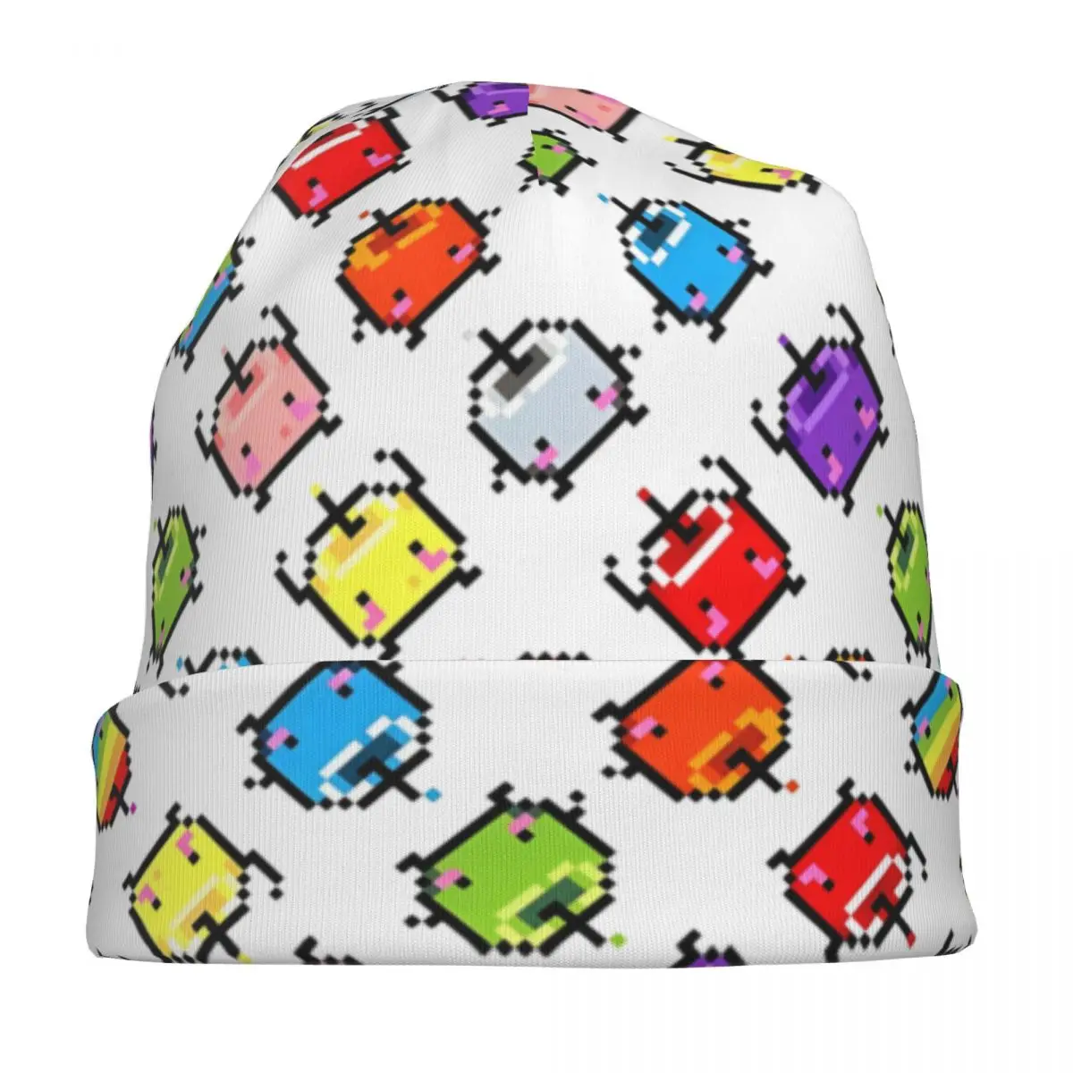 Stardew Valley باستيل Junimos اللون بونيه القبعات الهيب هوب في الهواء الطلق آر بي جي لعبة Skullies قبعة حريمي للجنسين قبعة دافئة ذات الاستخدام المزدوج #3
