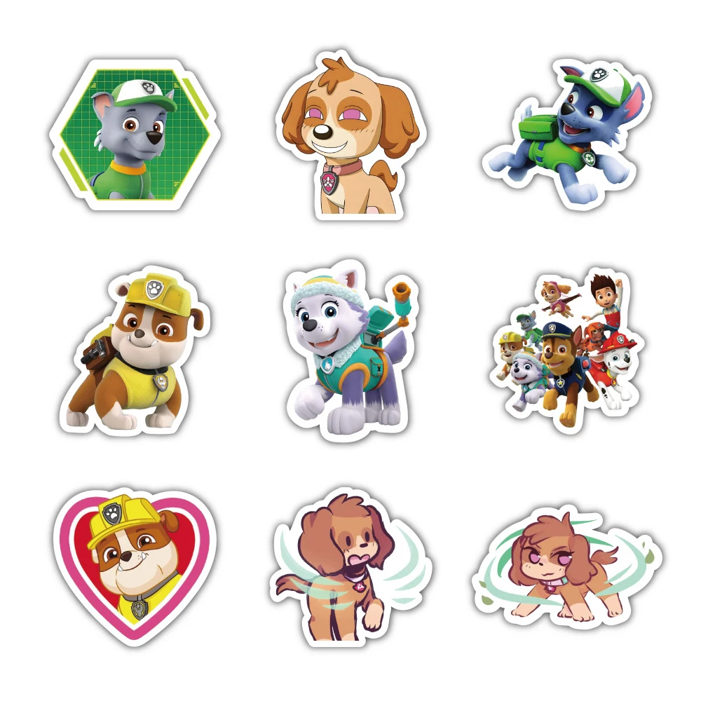 10/30/60pcs Cool Cute Anime PAW Patrol Stickers Cartoon decalcomanie fai da te Scrapbook Laptop Phone Case decorazione Sticker per bambini giocattoli