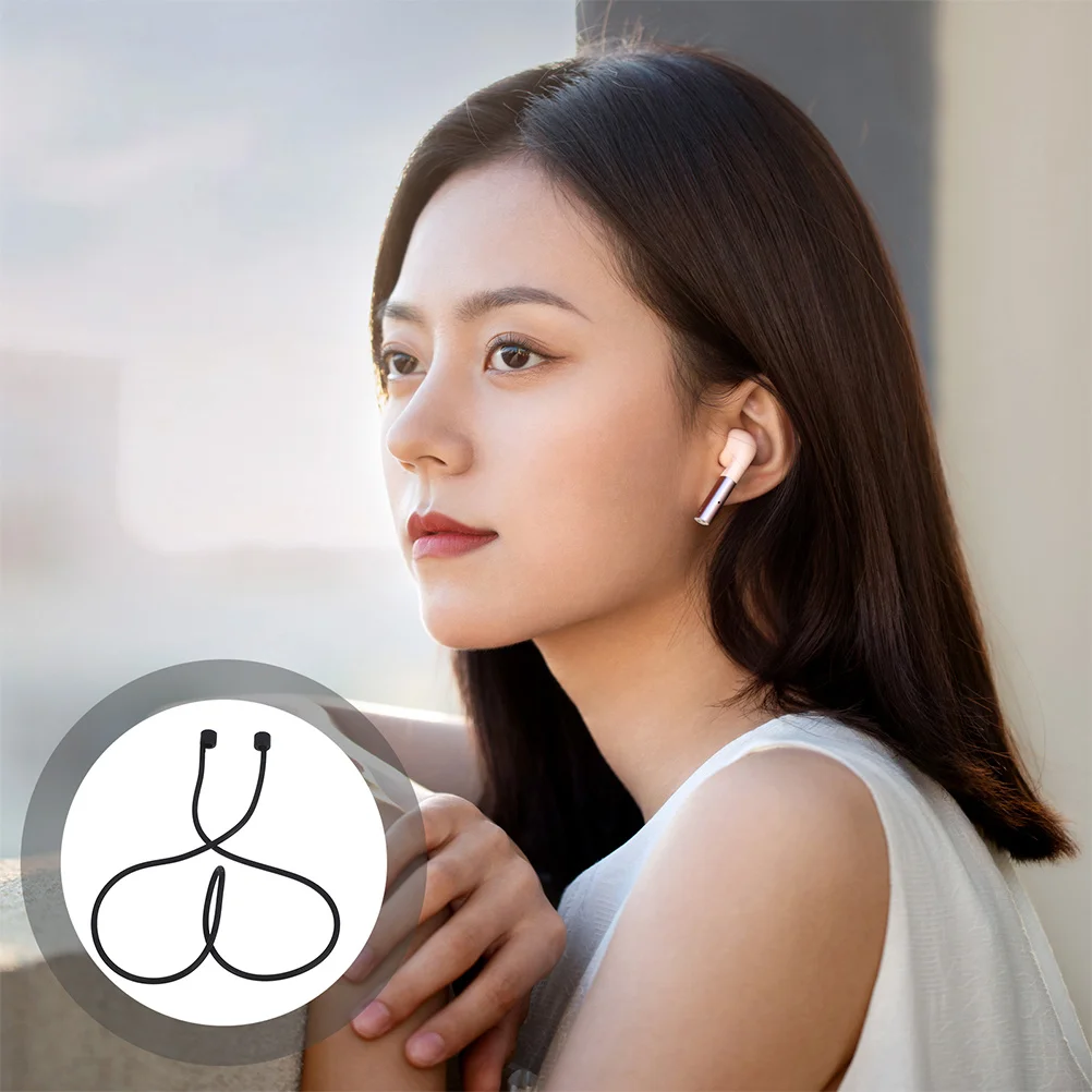 

2Pcs Earbud Anti-Lost Strap Lanyard Cord Flexible Silicone Earphone Holder Removable Accessories for Outdoor Use