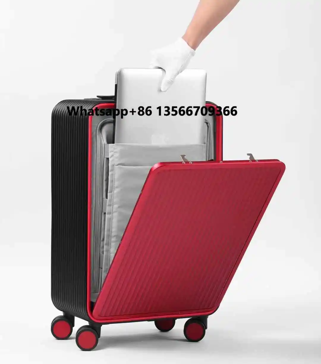 

Premium All Aluminum Suitcase - 20/24 Inch Front Opening Large Capacity Trolley Case With Universal Wheels