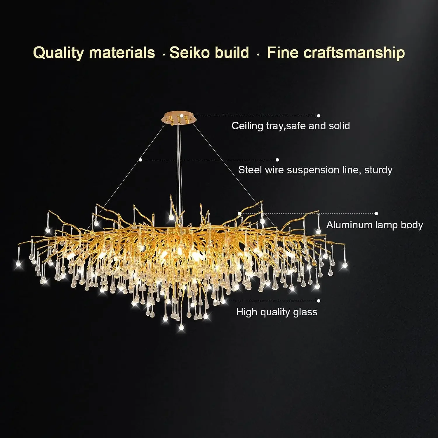 Imagem -04 - Modern Crystal Chandelier For Living Room Gold Chrome Drip Chandelier Teto Pendant Lights Dining Room And Bedroom Light Fixtures