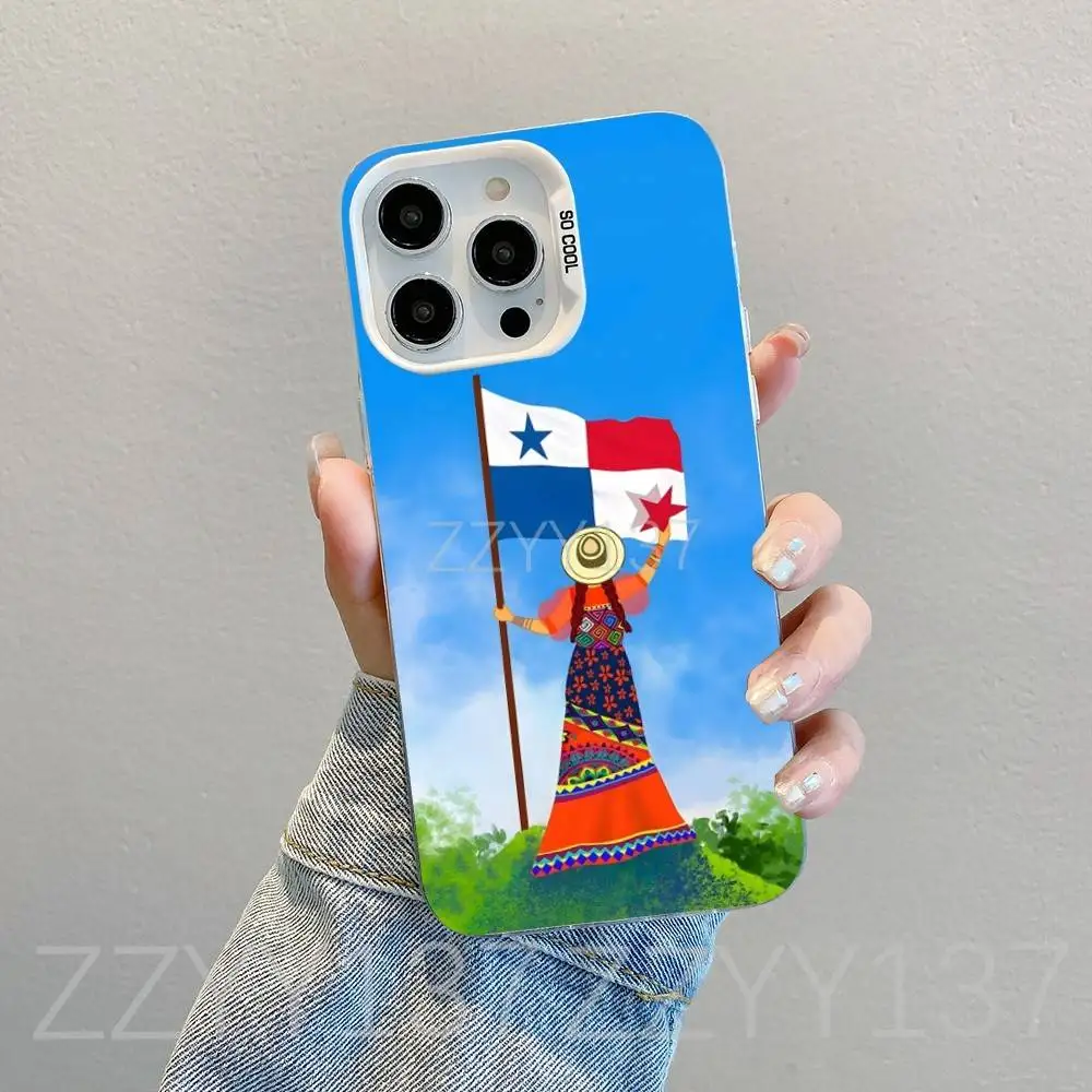 حافظة هاتف بنما الاستوائية لهاتف آيفون 16,15,14,13,12,11,8,7,Pro,Max,Plus,Mini,XS,SE غطاء مقاوم للصدمات من الحلوى البيضاء غير اللامعة