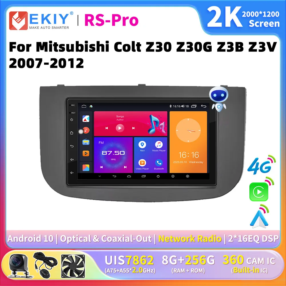 

EKIY 2K Screen CarPlay Car Radio For Mitsubishi Colt Z30 Z30G Z3B Z3V 2007-2012 Head Unit Navigation Multimedia 2 Din