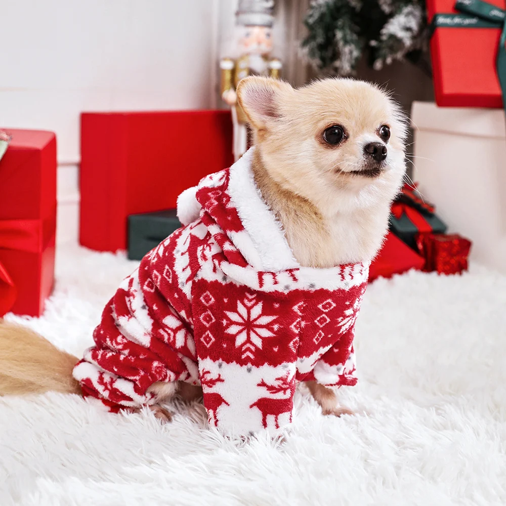 Dog Xmas Costumes Pet Elk Clothes Dog Cat Warm Christmas Coat For Small Large Dogs Cats Sweater Xmas Gifts For Pet Lovers