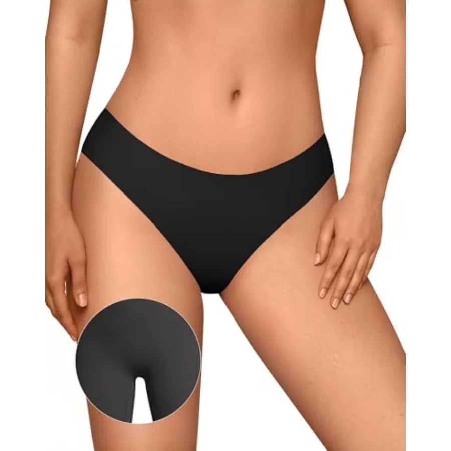 

OEAK Seamless Thongs for Women Invisible Thongs No Show Thong Panty Liners Tangas Comfortable Workout G-Strings Underwear