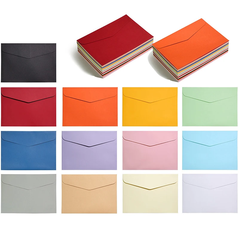 

10Pcs Colored Paper Enveloppe Mariage Blank Mini Envelopes for Invitation/Greeting Card Gift Letter Envelopes 162x114mm