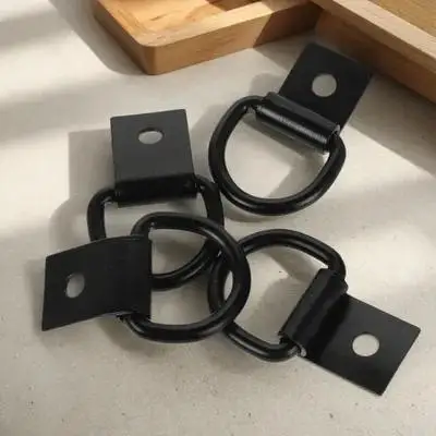 

4Pcs D Ring Tie Down Anchors Heavy Duty Trailer Truck Bed Utility Trailer Accessories Iron Hooks Securing Gear