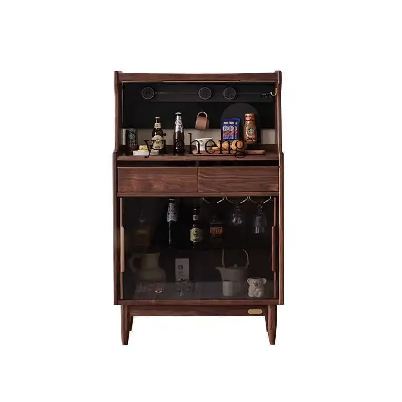 

North American Side Cabinet Solid Wood Modern Simple Tea Cabinet Rock Slab Storage Multi-functional Wine Cabinet