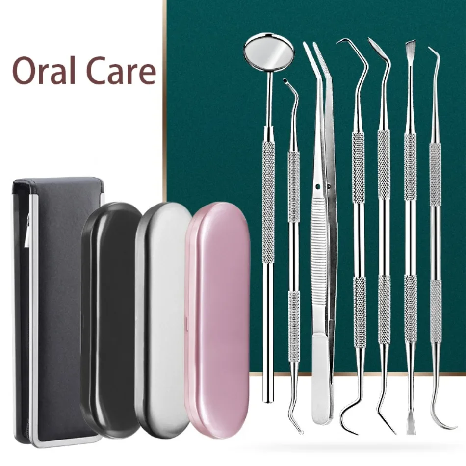 Dentist Tartar Scraper Scaler Sickle Shape Dental Equipment Calculus Plaque Remover Teeth Cleaning Set Dental Hygiene Tool