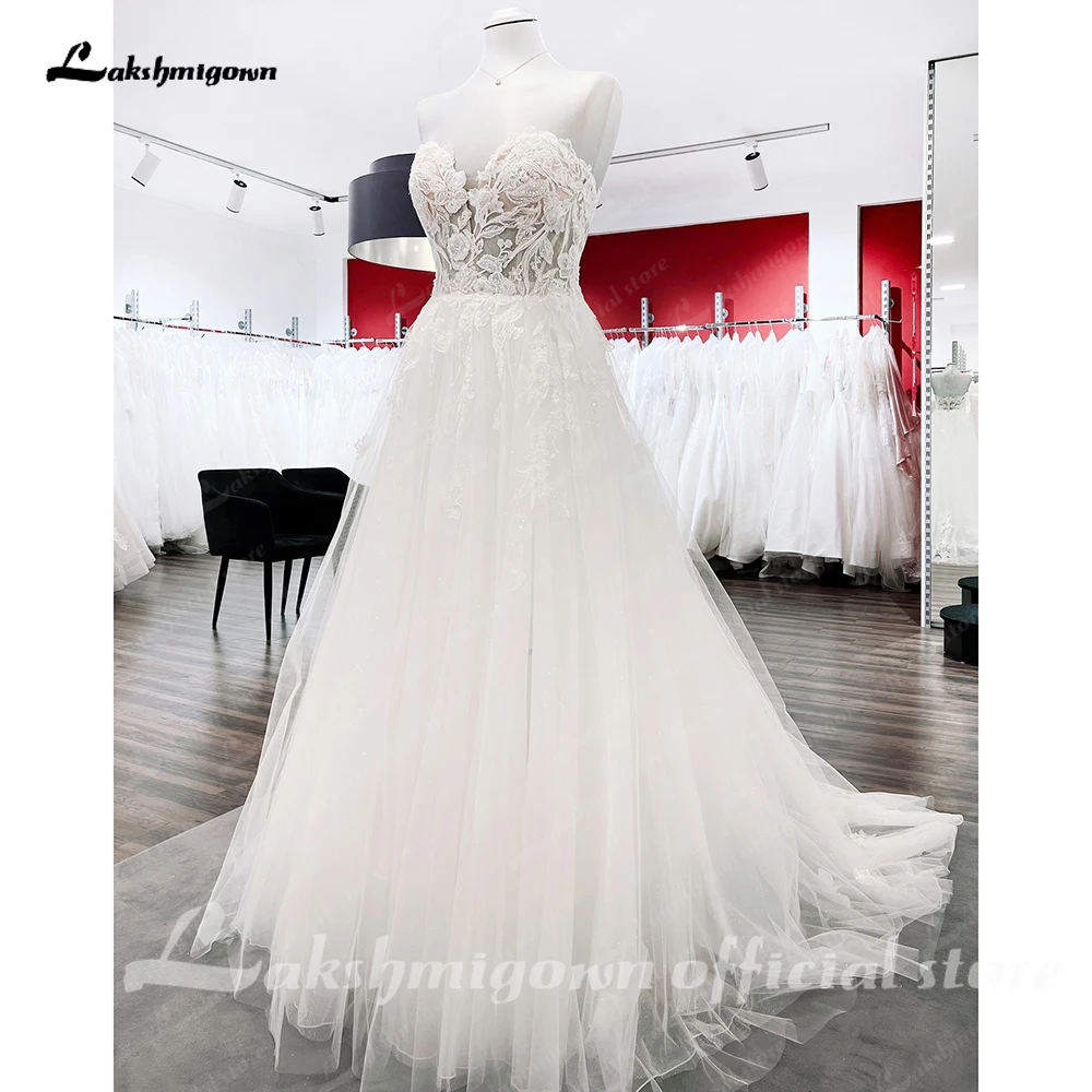 Lakshmigown Sweetheart Neckline Ball Gown Wedding Dress Lace Applqiues Bridal Gown Tailor Made Bride Dresses