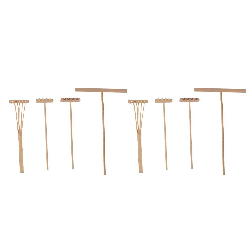 

8Pcs Eco-Friendly Mini Rake Set Bamboo Tools for Potted Plants and Sand Table Accessories