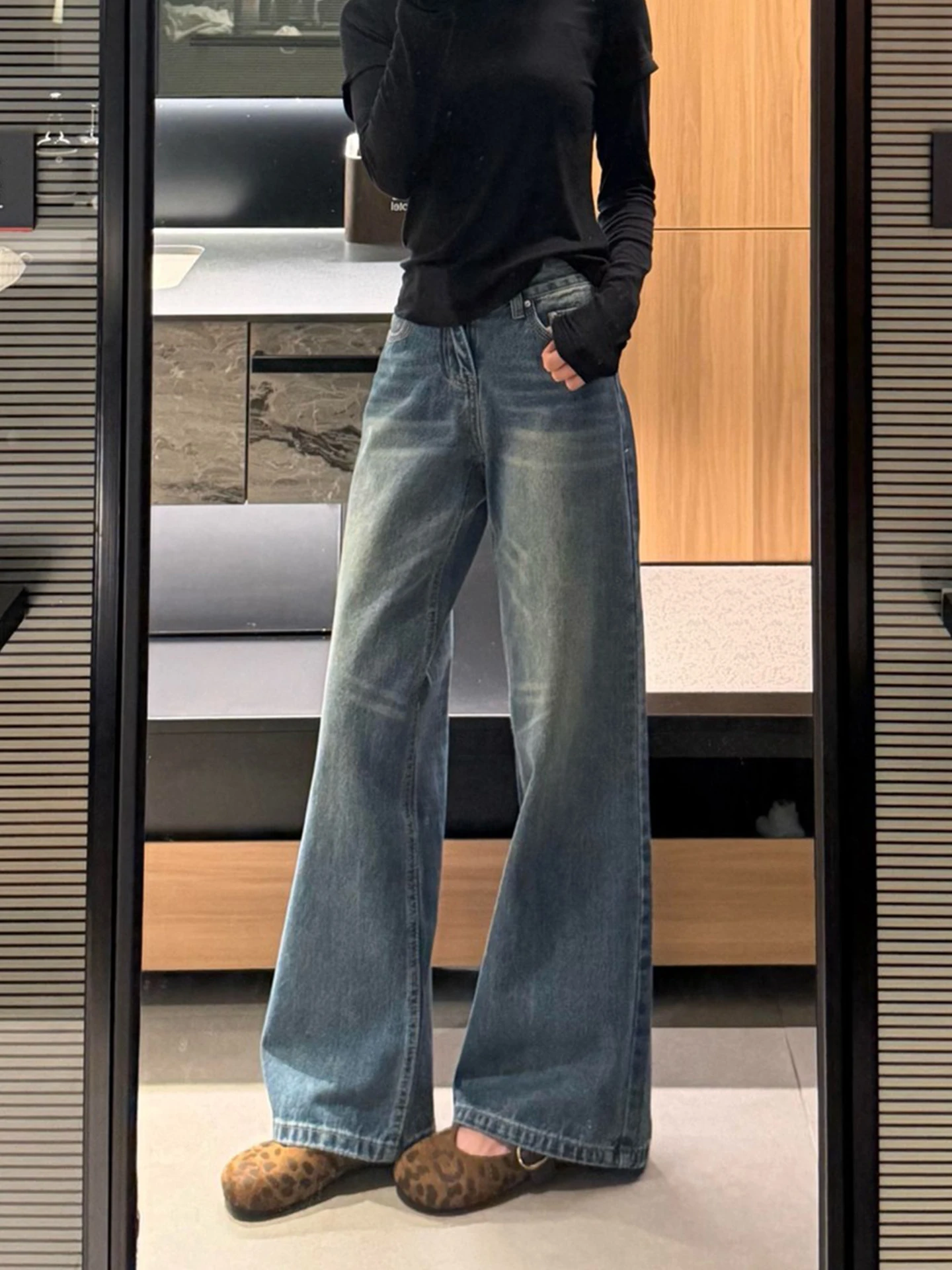 

Loose High Waist Wide Leg Jeans Women's plus Size Spring New Sle Slim Straight Cut Denim Pants Comfortable Casual Trousers