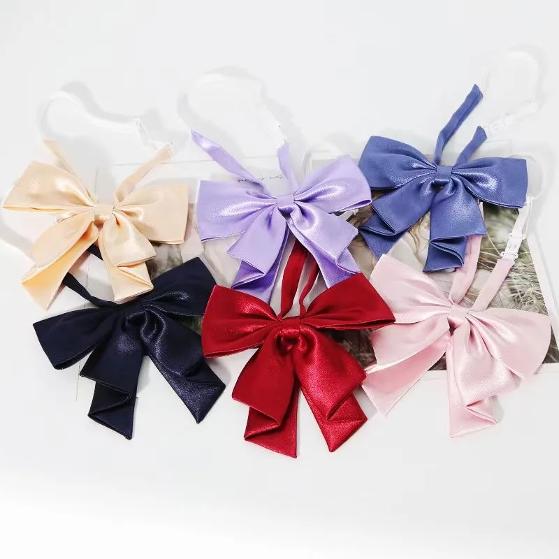 2024 New Fashion Solid Color Red Bowties Oversized Swallowtail Bowknot Women College Girls JK Ties Uniform Sailor Suit Butterfly