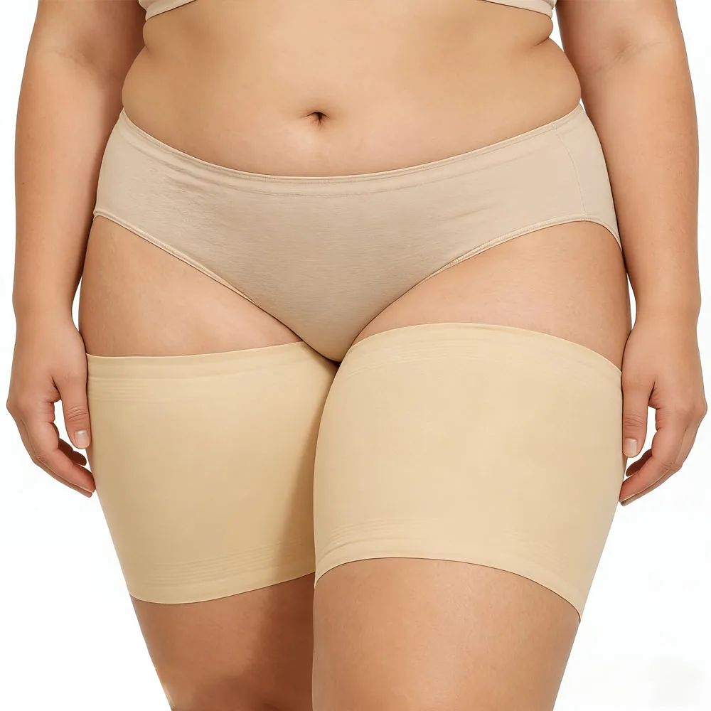 2PCS Women Elastic Thigh Bands Anti-Friction Silicone Anti-Slip Thigh Sleeves Leg Bands
