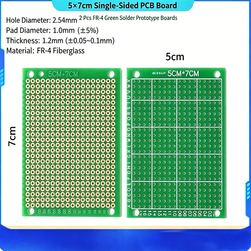 Carte de circuit imprimé FR4 prototype 2,54 mm, universelle, perforée, pour soudure DIY, pour projet électronique Arduino