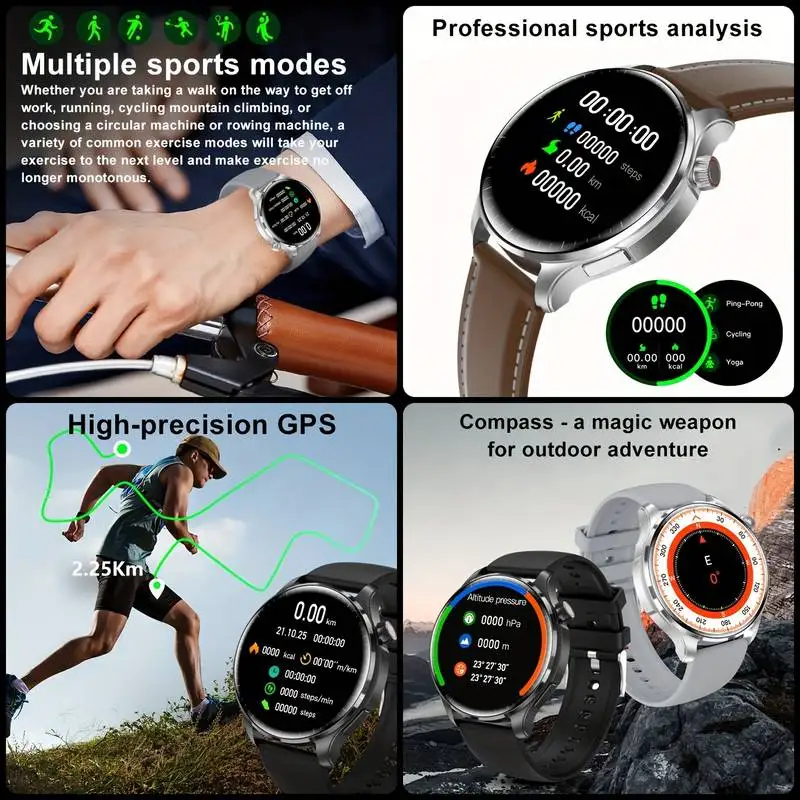 2026 New GPS SmartWatch BluetoothCall IP68 Waterproof AMOLED Screen Custom AOD Watch Face Sport Smartwatch Men Women Android iOS