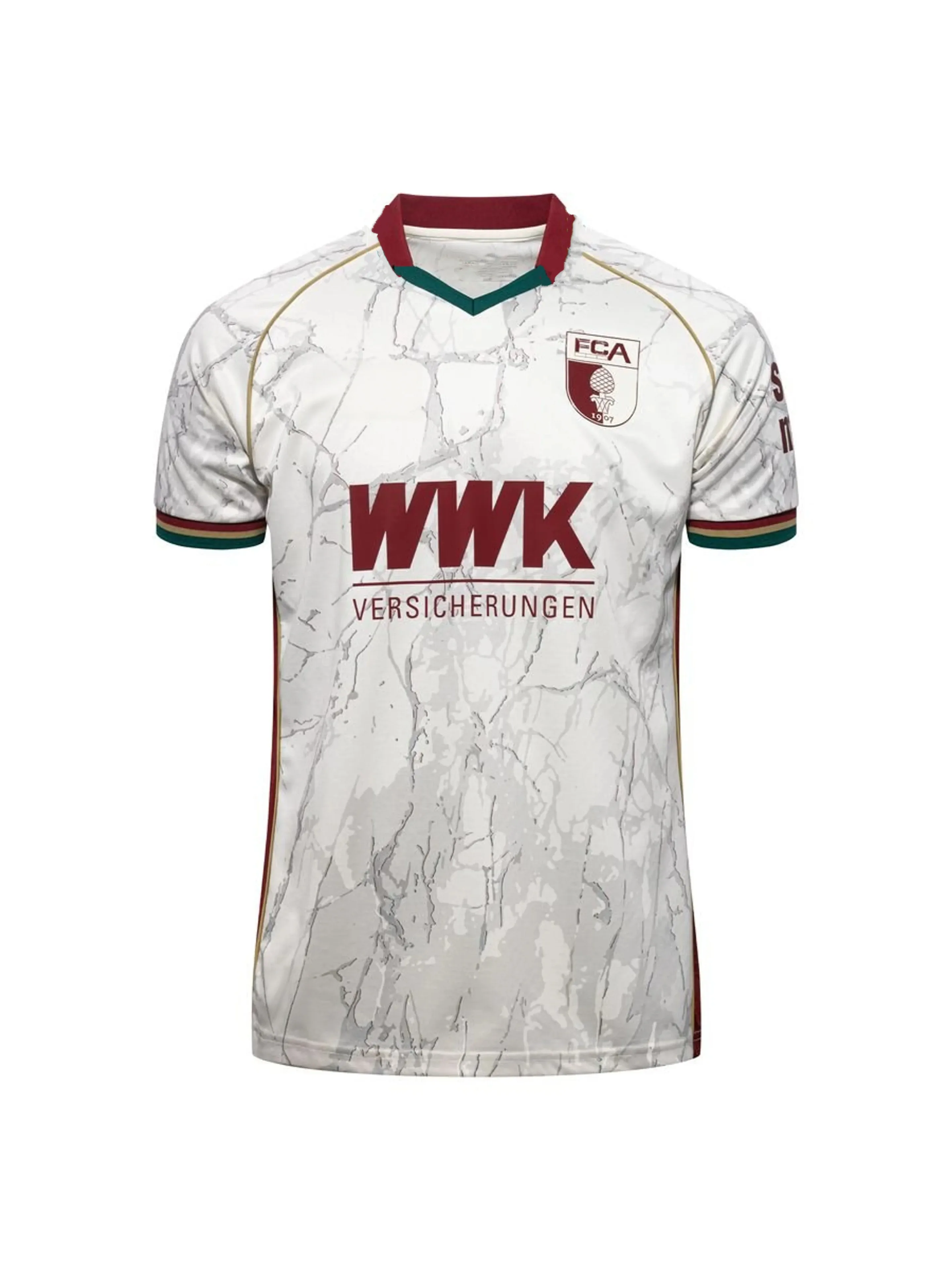 2027 Neues FC Augsburg Herren Fußballtrikot 3D-Druck Y2K Oversized Familien-Freizeit-T-Shirt Geeignet für Alltag und Training
