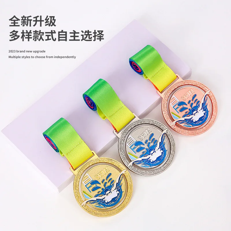 

Medal for swimming competition gold medal production for children's medals and trophies for commemoration