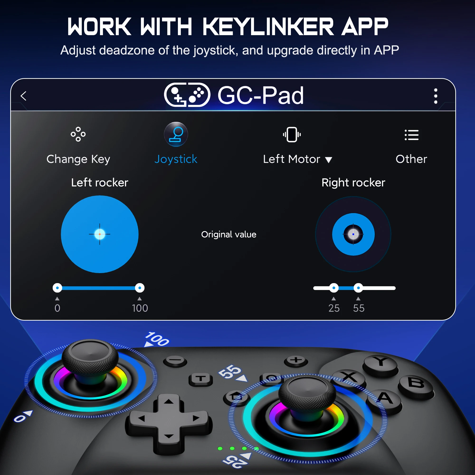 BEBONCOOL NC300 وحدة تحكم ألعاب مزدوجة القاعة RGB Light وحدة تحكم لاسلكية للتبديل/OLED/Lite/Android/IOS/PC/Steam gamepad #6