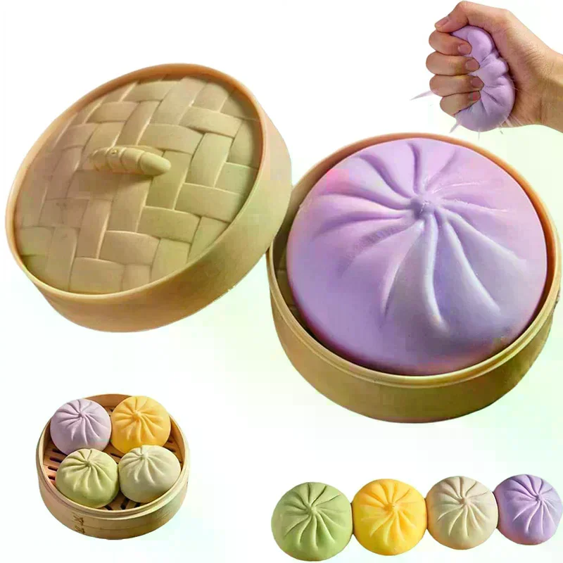 Giant Dumpling Squeeze Toys Anxiety Relief Fidget Toy Simulation Food Steamed Stuffed Bun Soft Squeeze Decompression Dough Toy