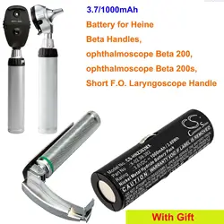 Cameron Sino 1000mAh Battery for Heine Beta Handles, ophthalmoscope Beta 200, Beta 200s, Short F.O. Laryngoscope Handle